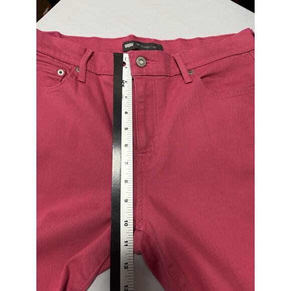 Levi's 505 Straight Leg Women's 14/16 Pink Denim Jeans Barbiecore Colorful Y2K - Picture 6 of 7